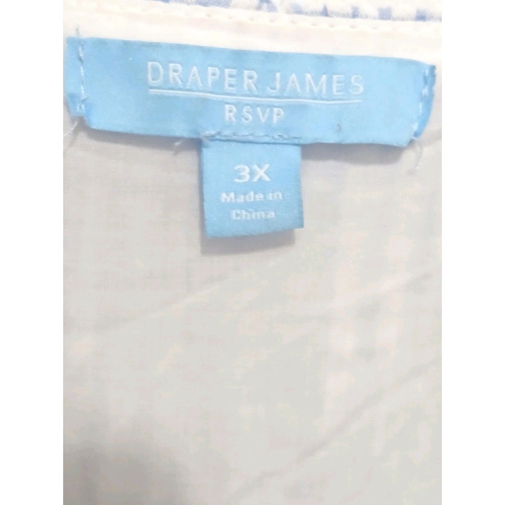 Draper James Gingham Dress Plus Sz 3X Blue Puff Sleeve Ruffle Cottage Romantic - Picture 15 of 16